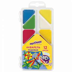 Краски акварельные 12цв. ЮНЛАНДИЯ 